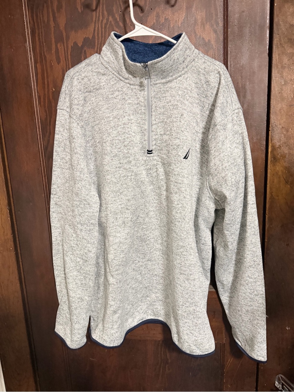 Men's NAUTICA Quarter-Zip Heather Gray Pullover Sweater